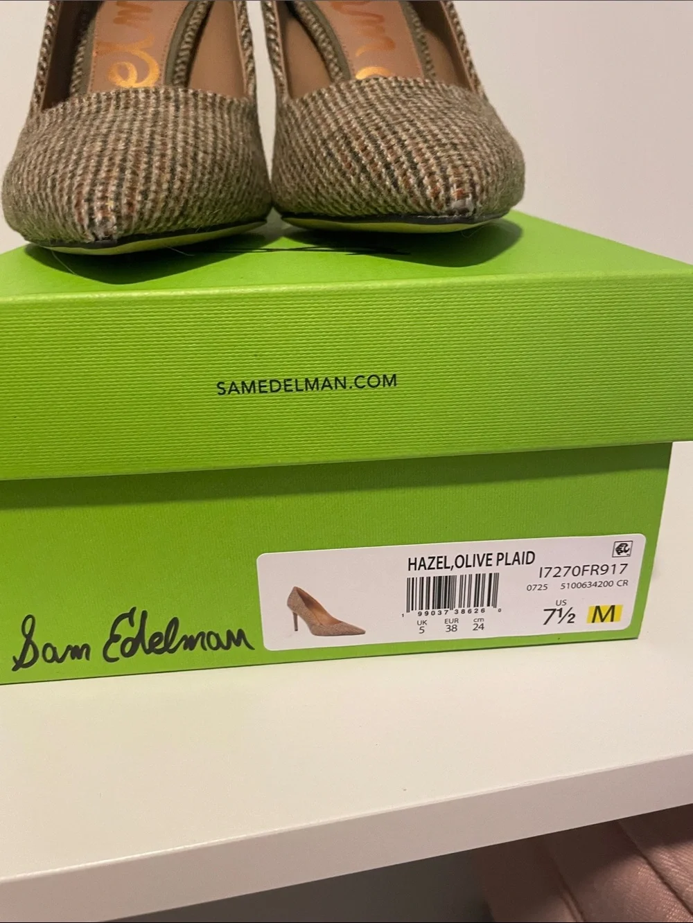 Sam Edelman Brown Houndstooth Pointed-Toe Heels